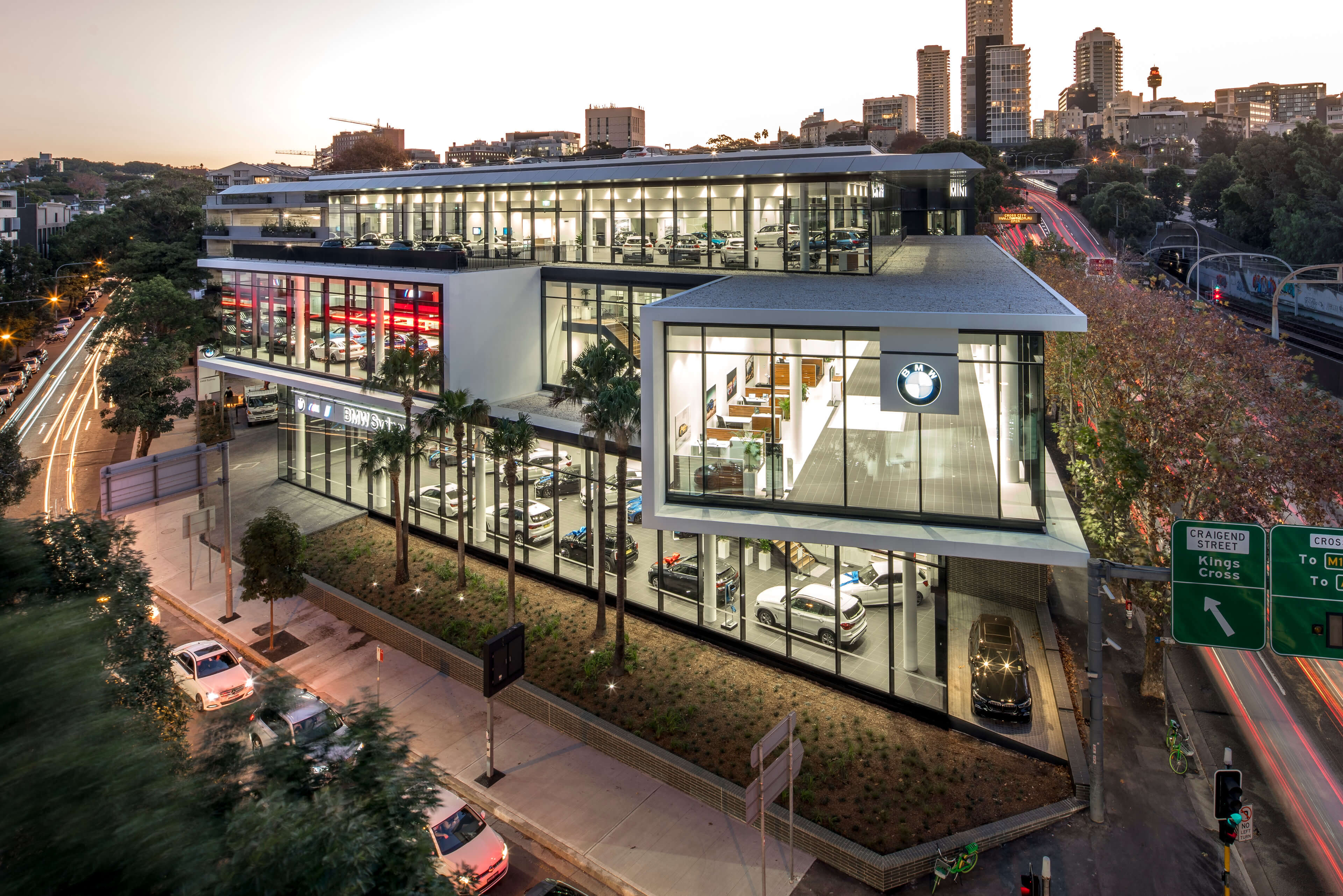 1 six storey mixed use showroom for bmw at bmw and mini redevelopment sydney taylor construction motor showrooms