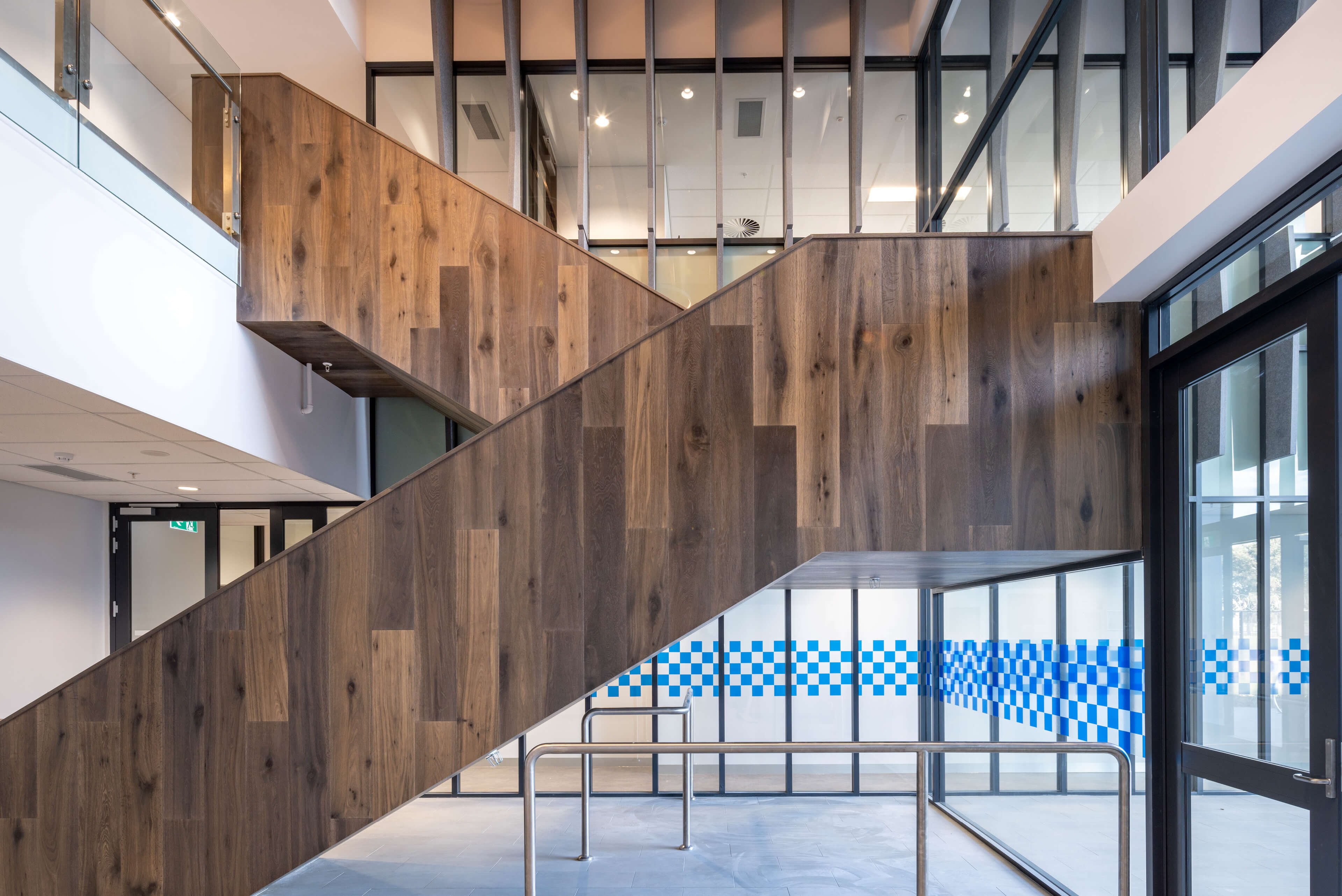 12 interior stair feature construction and fitout of 3000sqm office space at polair facility bankstown taylor construction refurbishment and live environments
