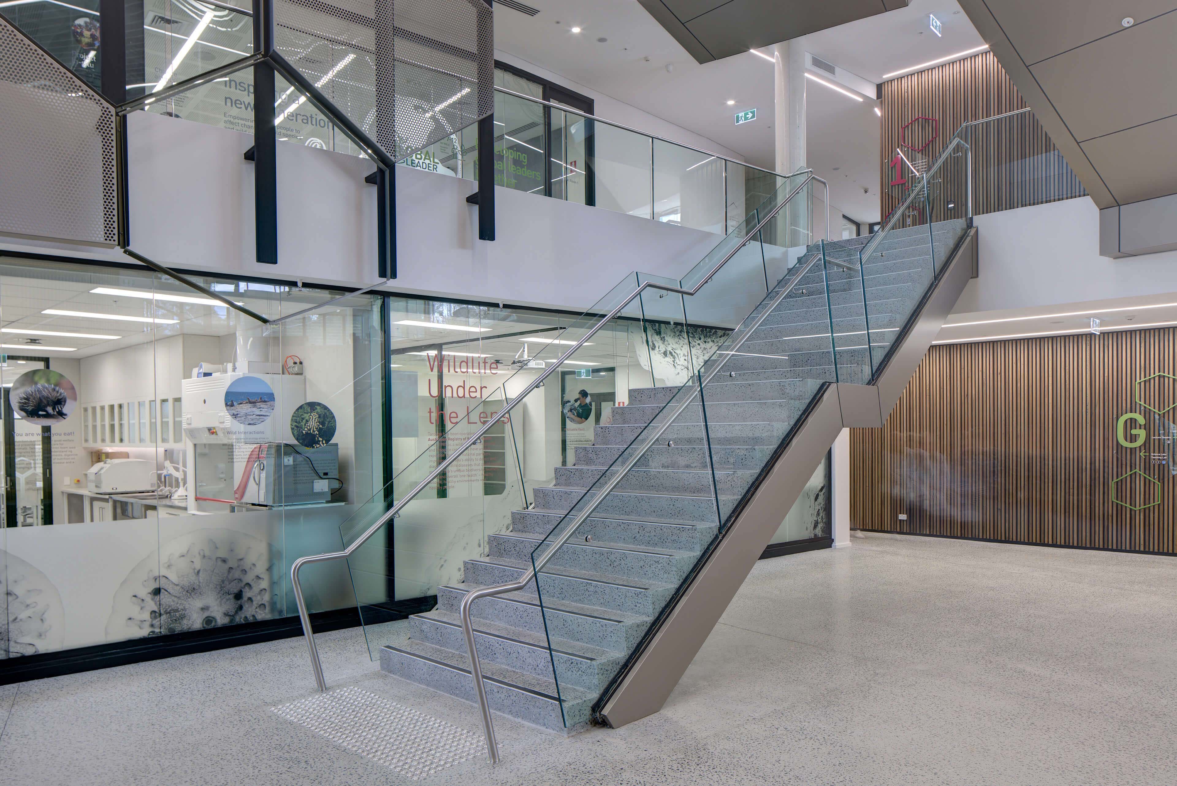 14 stairs between two multi disciplinary labs at taronga zoo institute sydney taylor construction education