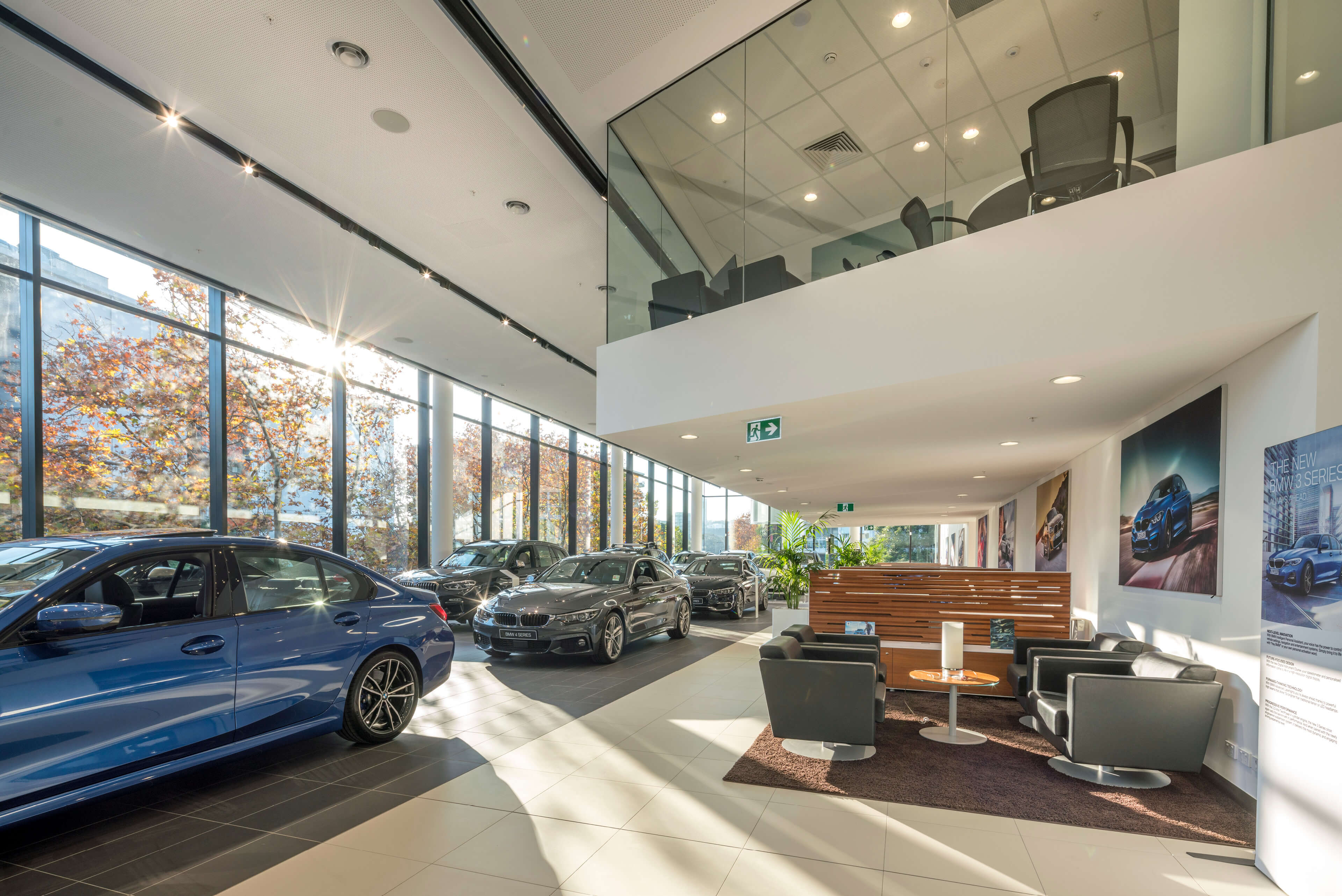 15 offices overlooking showroom display at bmw and mini redevelopment sydney taylor construction motor showrooms