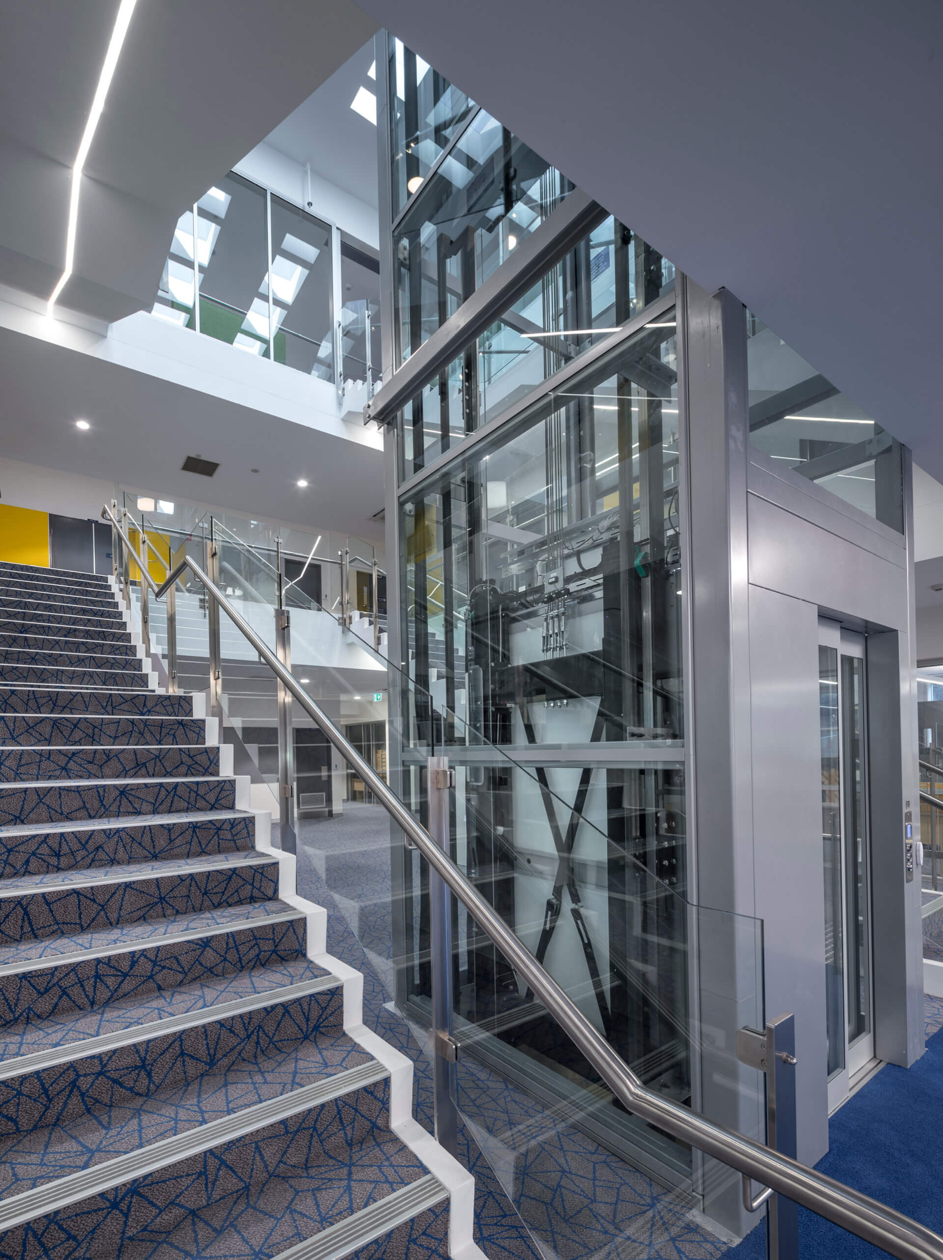 18 staircase and lift services linking levels 2 and 3 at knox performing arts centre taylor construction education