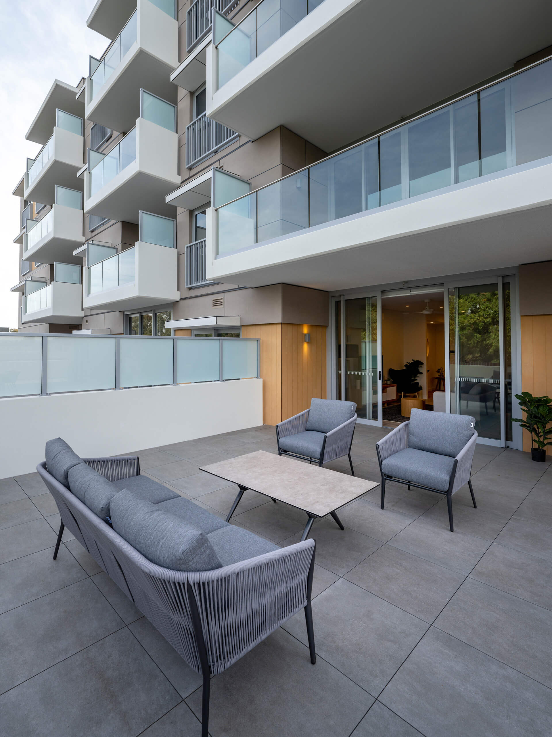 26 outdoor balcony independent living unit at uniting mayflower westmead taylor construction aged care