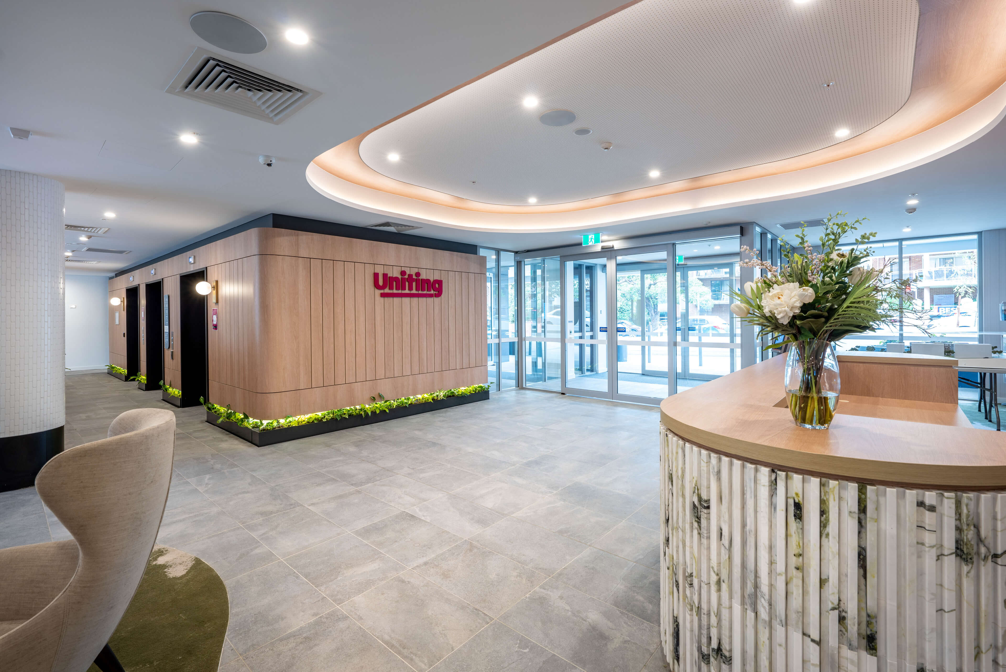 3 foyer and main reception at uniting mayflower westmead taylor construction aged care