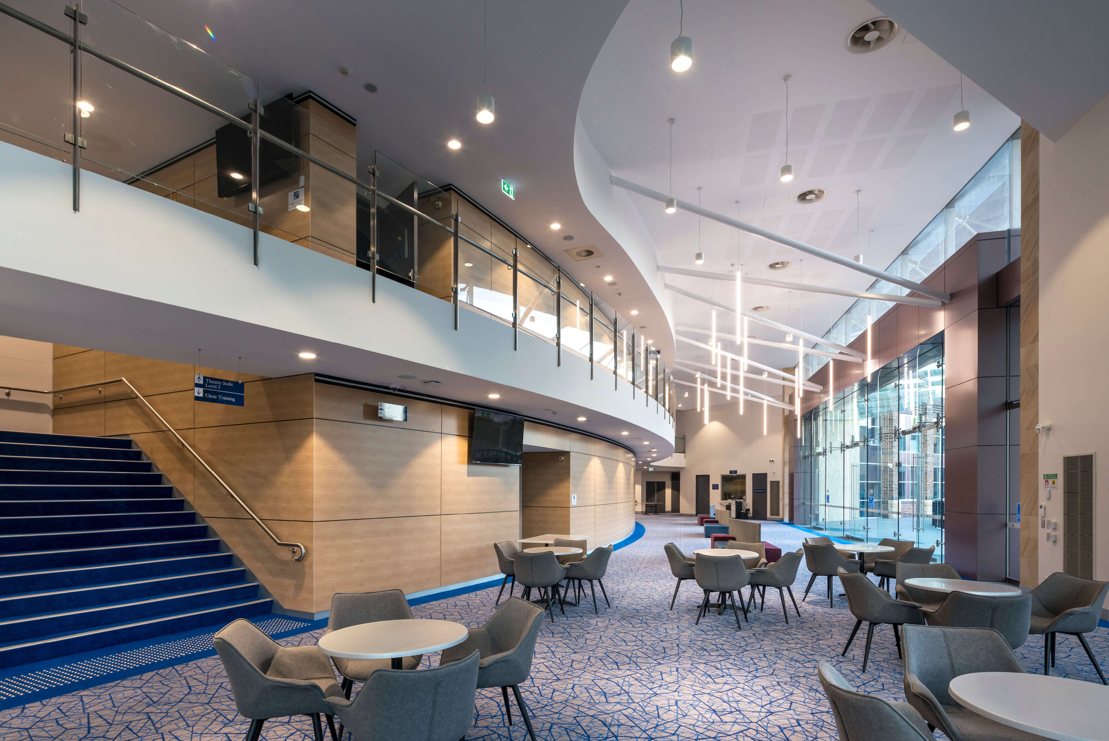 3 main foyer and entrance at knox performing arts centre taylor construction education