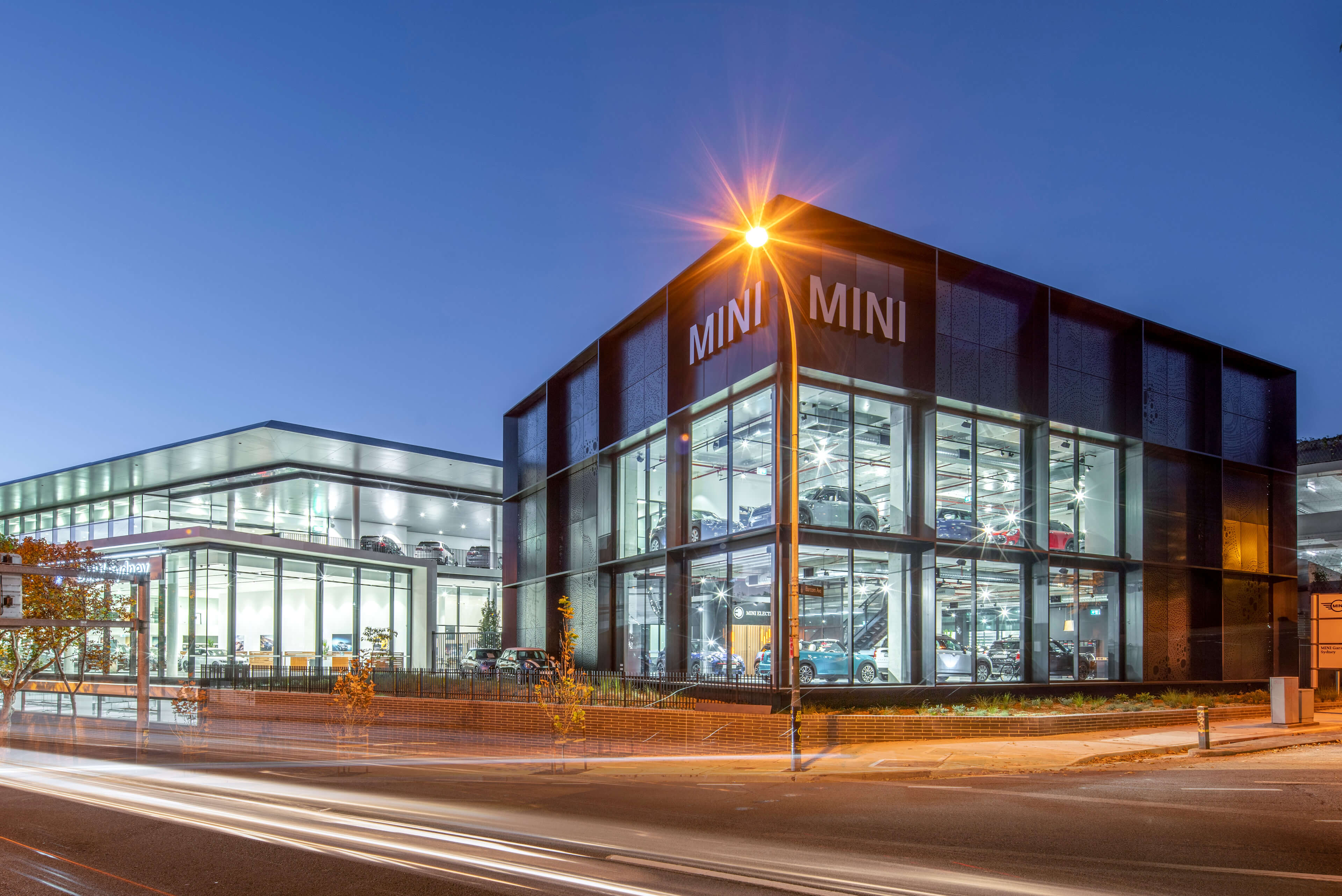 3 two level showroom for mini at bmw and mini redevelopment sydney taylor construction motor showrooms