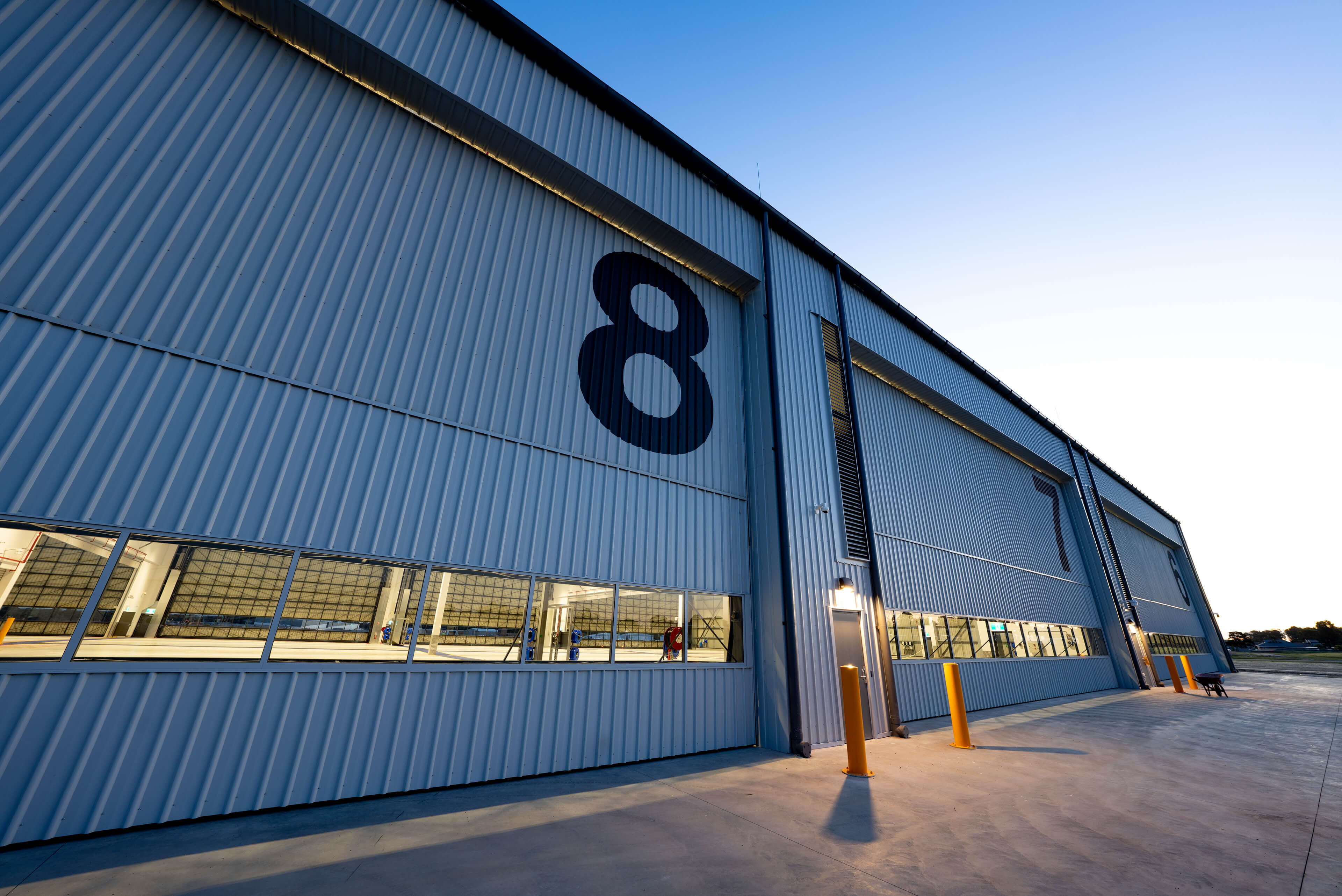 6 view of hangars 8 to 6 of purpose built integrated facility at polair facility bankstown taylor construction refurbishment and live environments