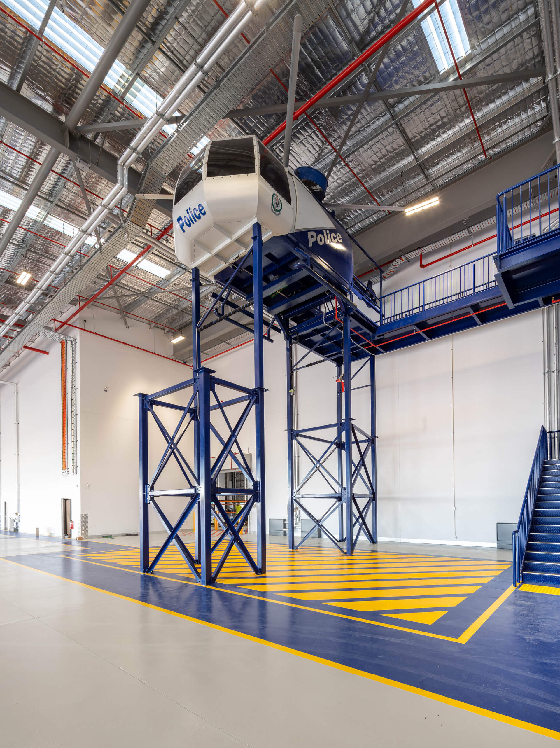 8 helicopter hangar bay fixed helicoptor structure for training at polair facility bankstown taylor construction refurbishment and live environments
