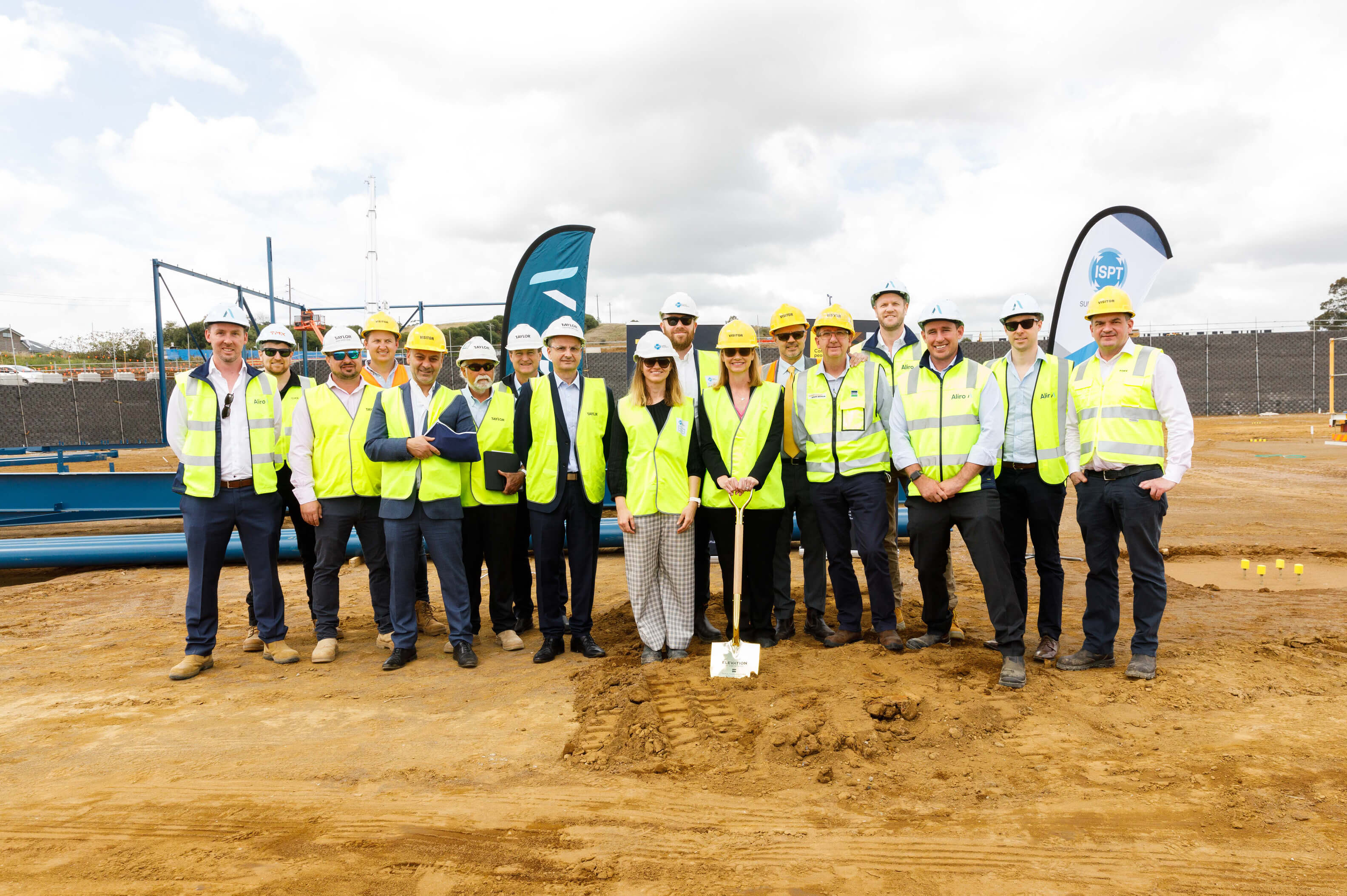 02 large group image wtih taylor shovels taylor news article taylor celebrates the official sod turning for elevation at greystanes