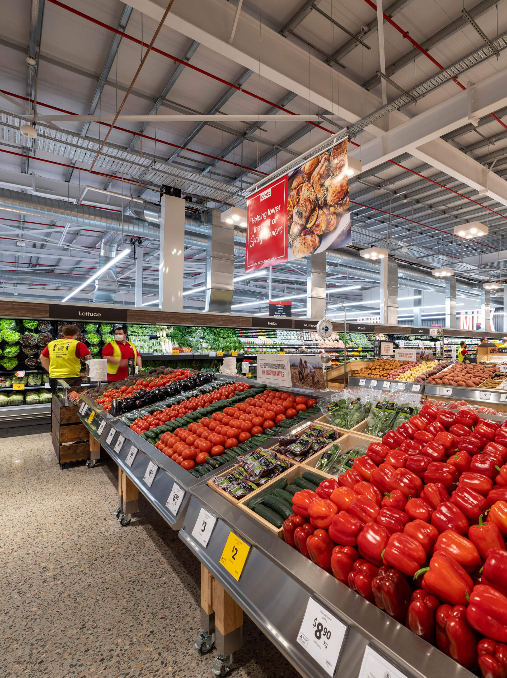 10 fruit and vegetables at coles huntlee taylor construction retail
