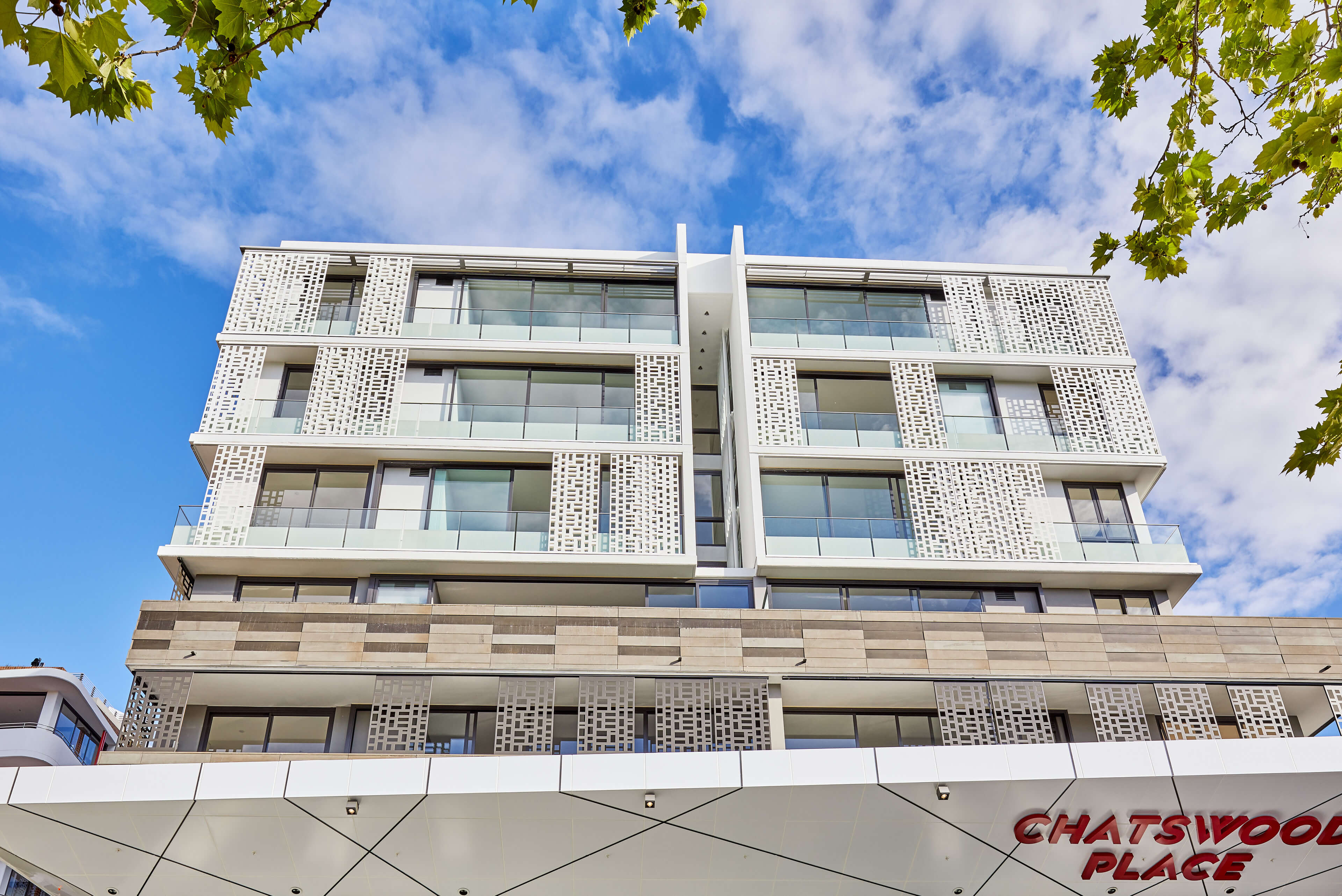 18 apartment facade detail at chatswood place taylor construction residential
