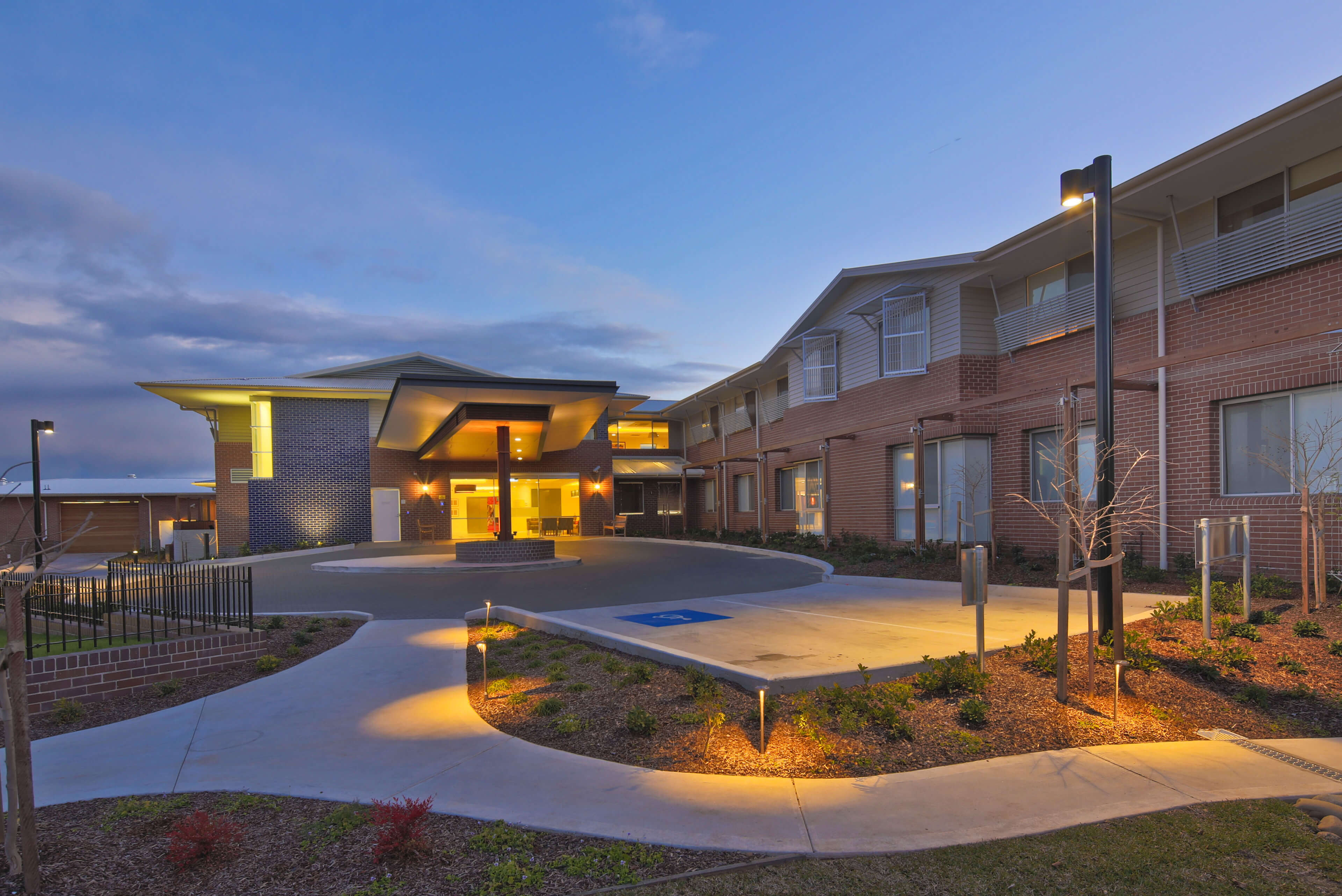 1 dusk exterior bupa bankstown taylor construction health and aged care