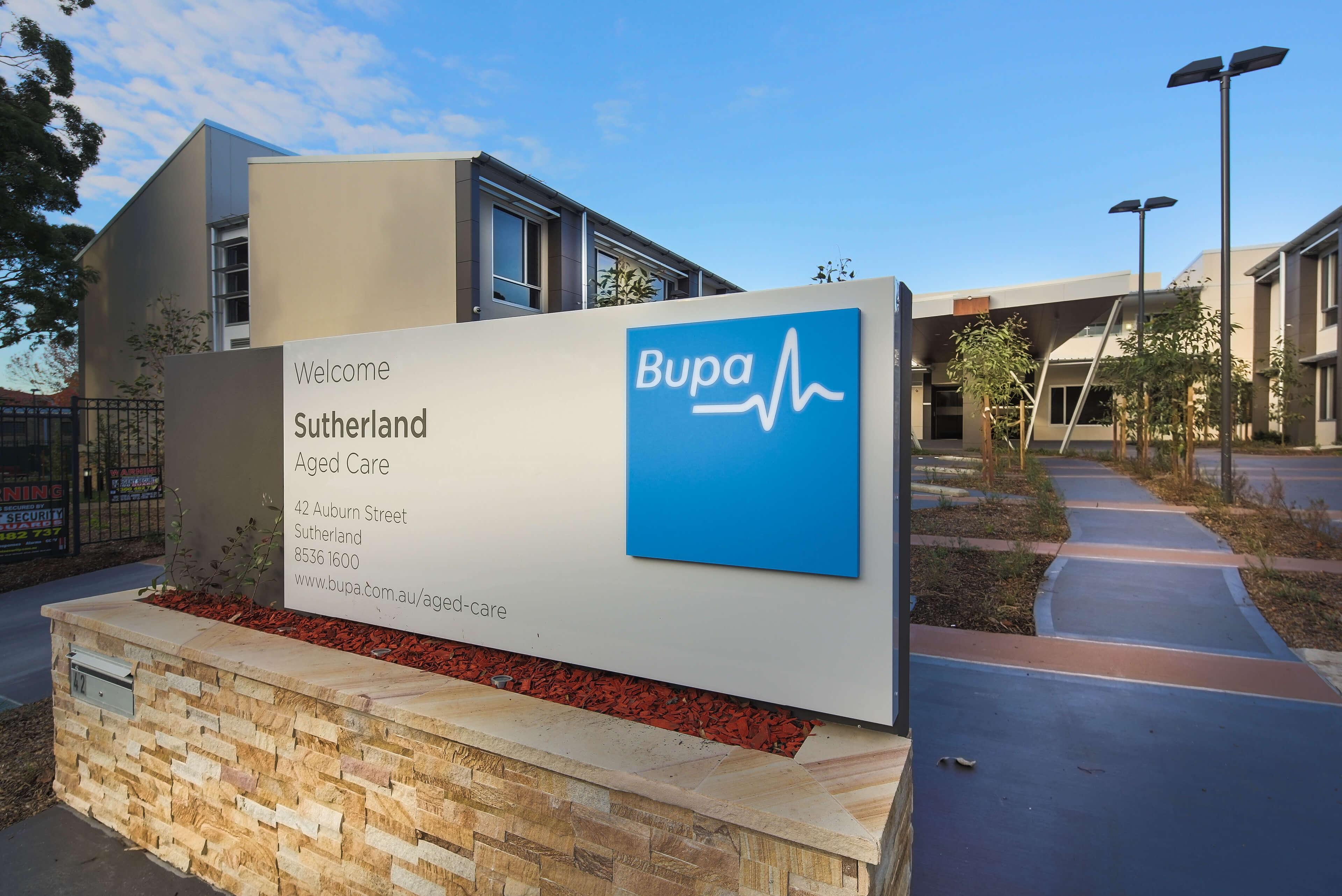 1 hero sign bupa sutherland taylor construction health and aged care