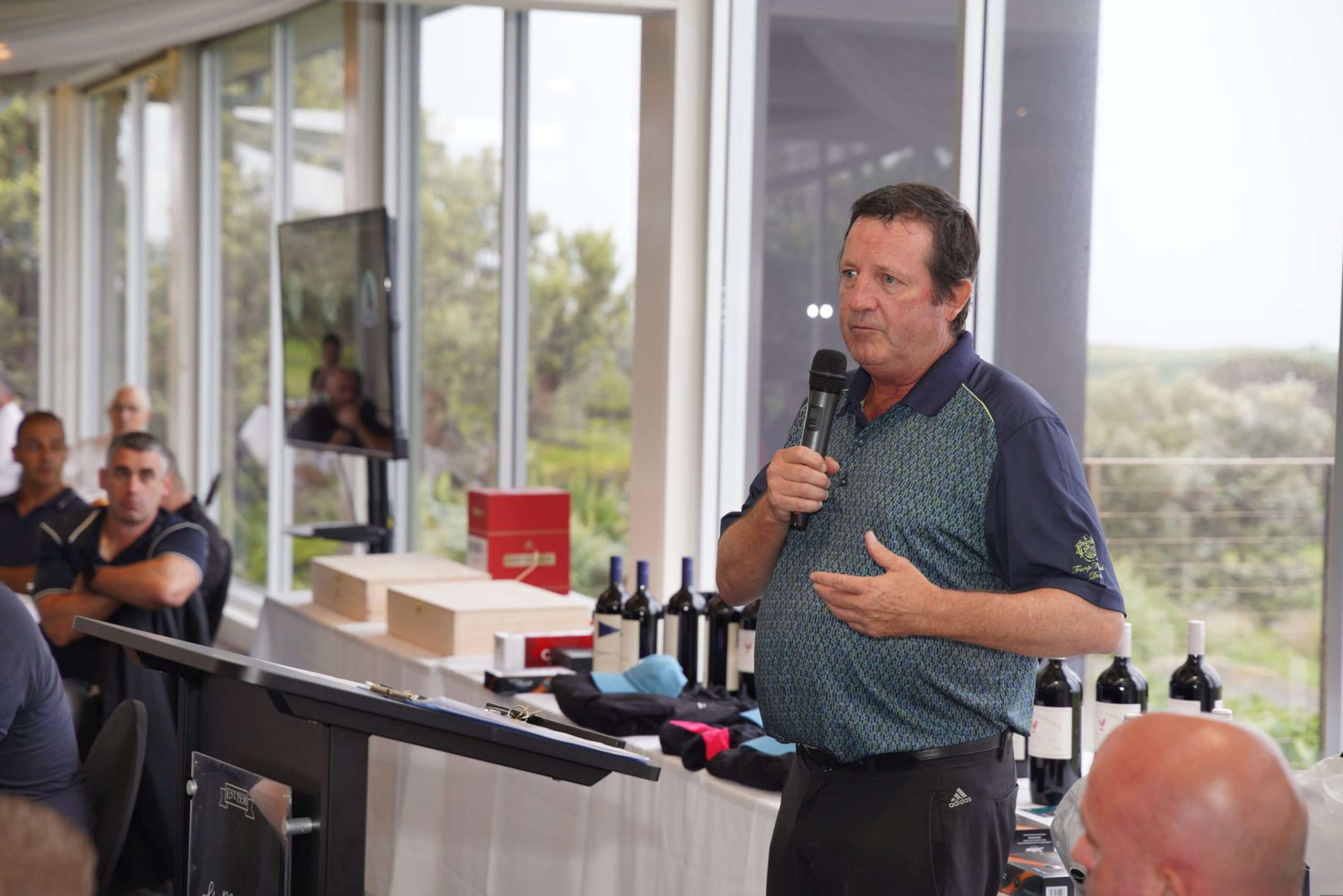 043 jack hughes sporting chance addresses guests taylor chairty golf day 2023
