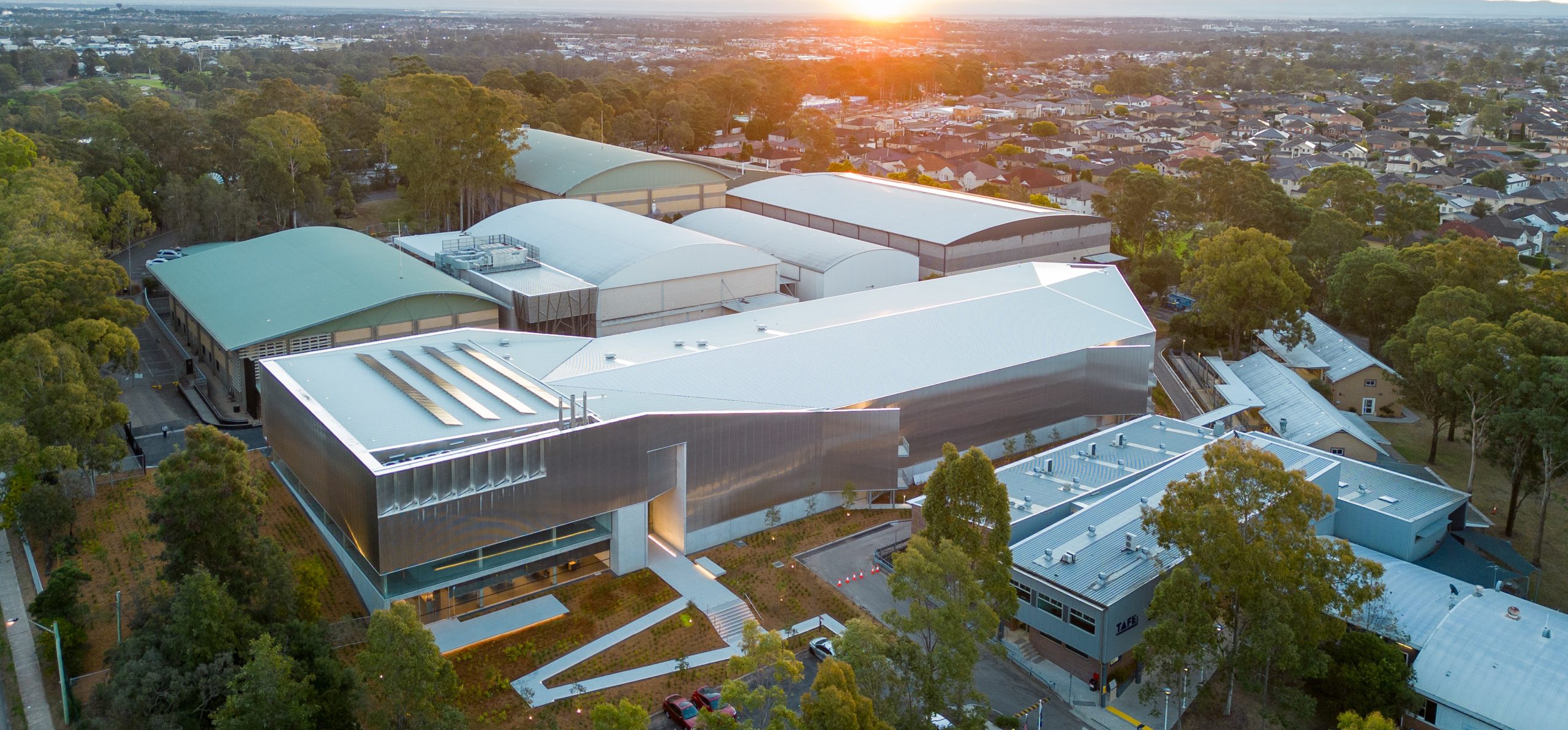 2 aerial building shot powerhouse museums discovery centre taylor construction community
