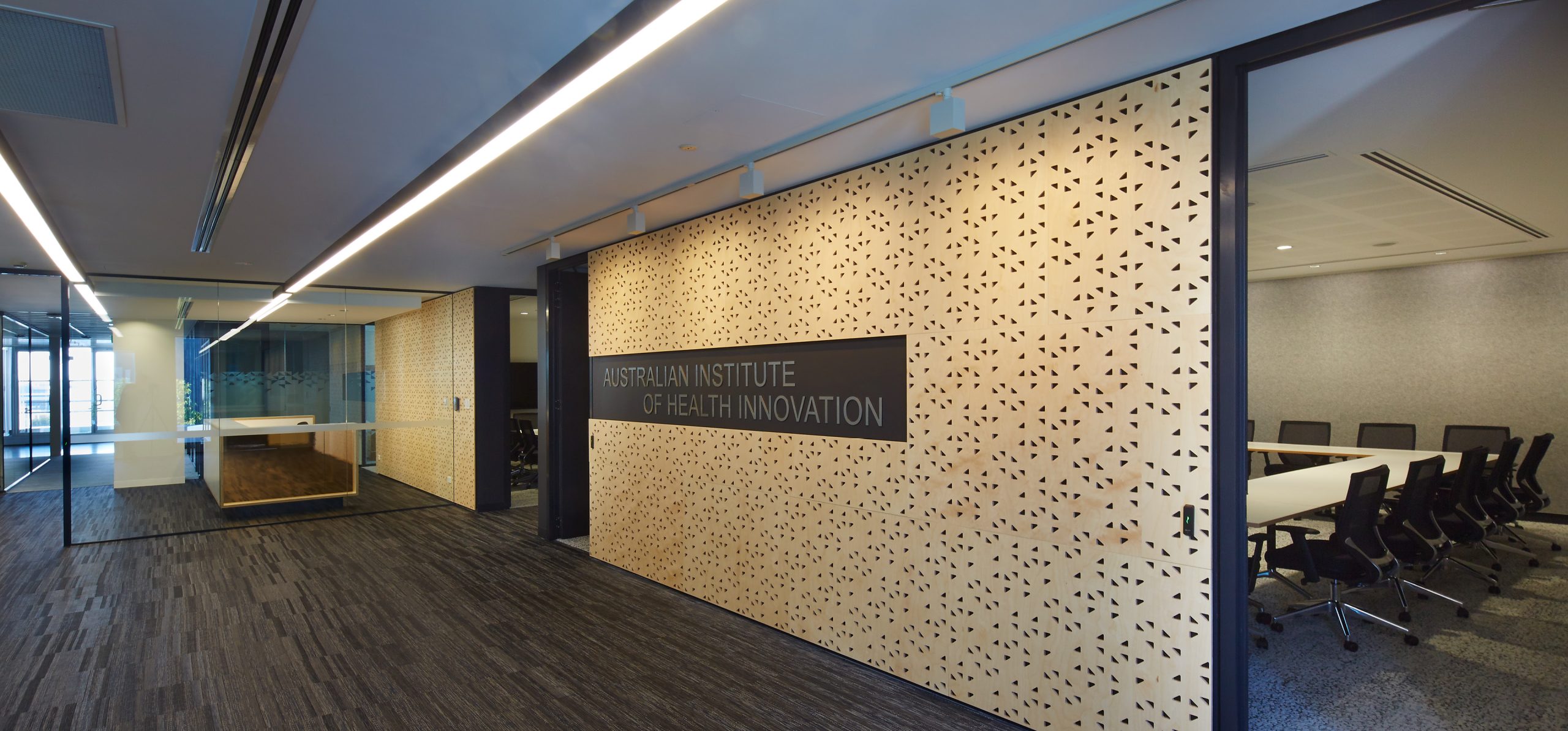 2 foyer entrance australian institute of health innovation taylor construction education fitout