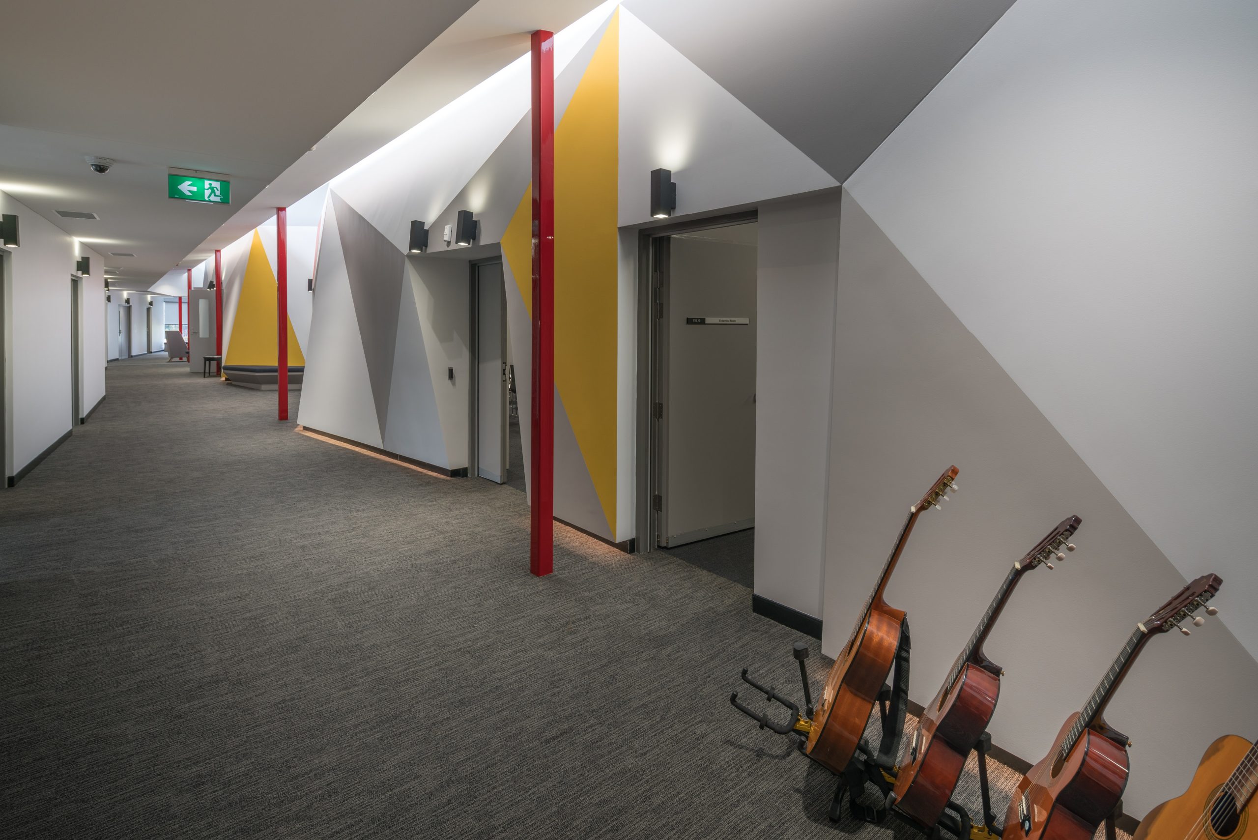 4 corridor guitars wsu music precinct taylor construction education fitout