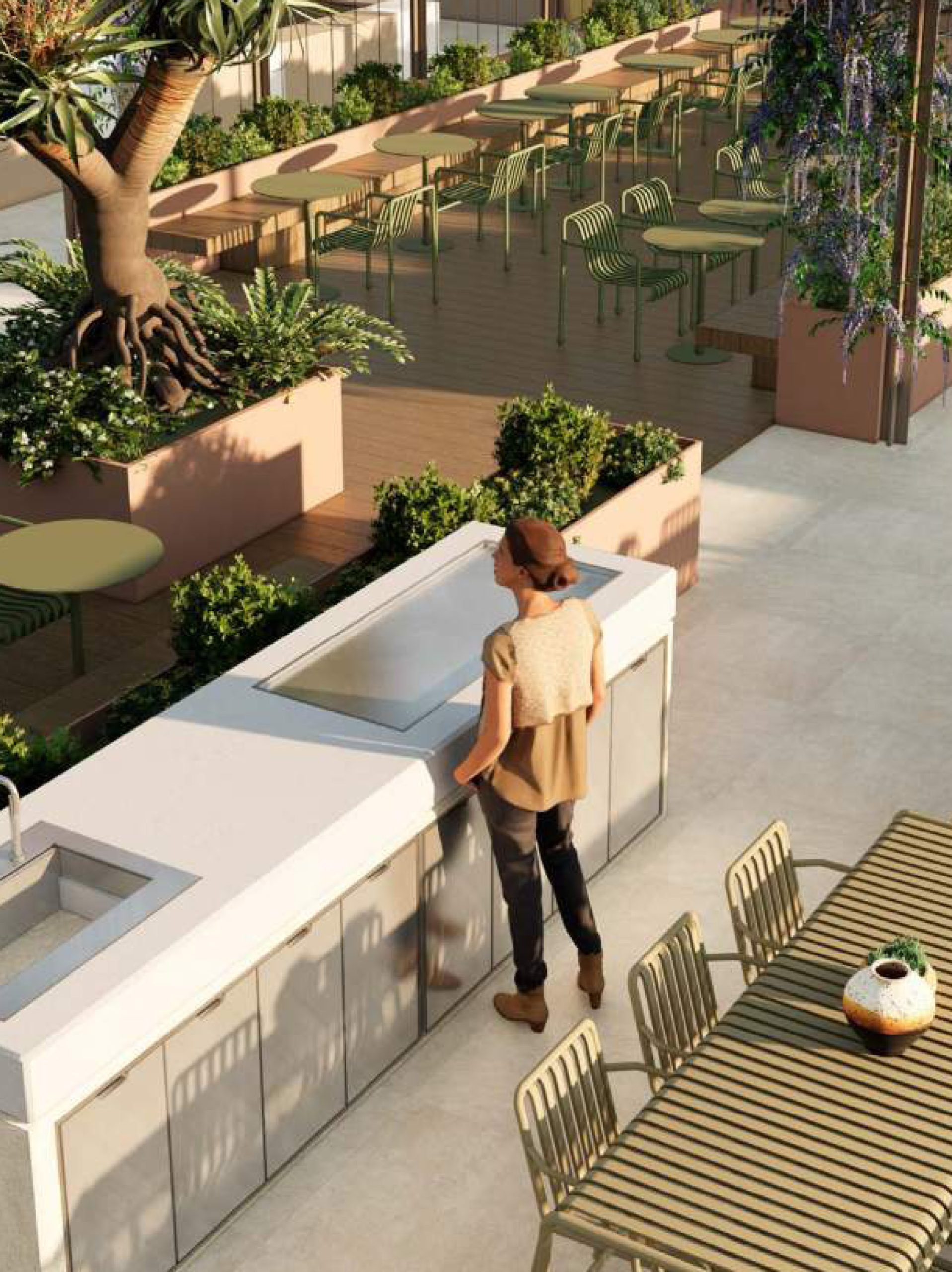 4 rooftop kitchen area the switch macquarie park taylor construction student accommodation