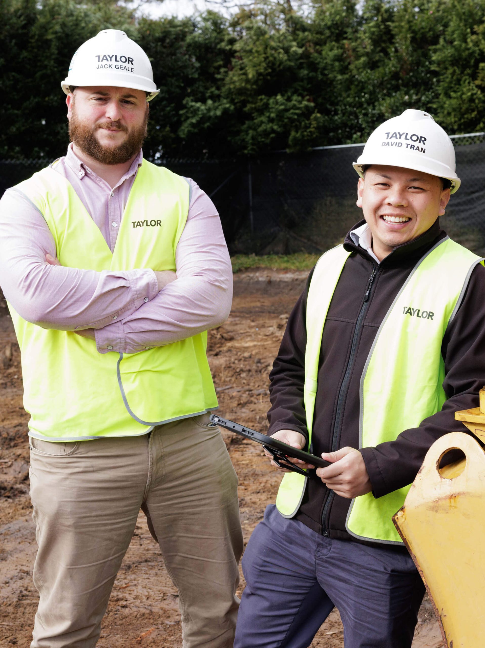 2 posing jack geale 10 year anniversary taylor construction milestone