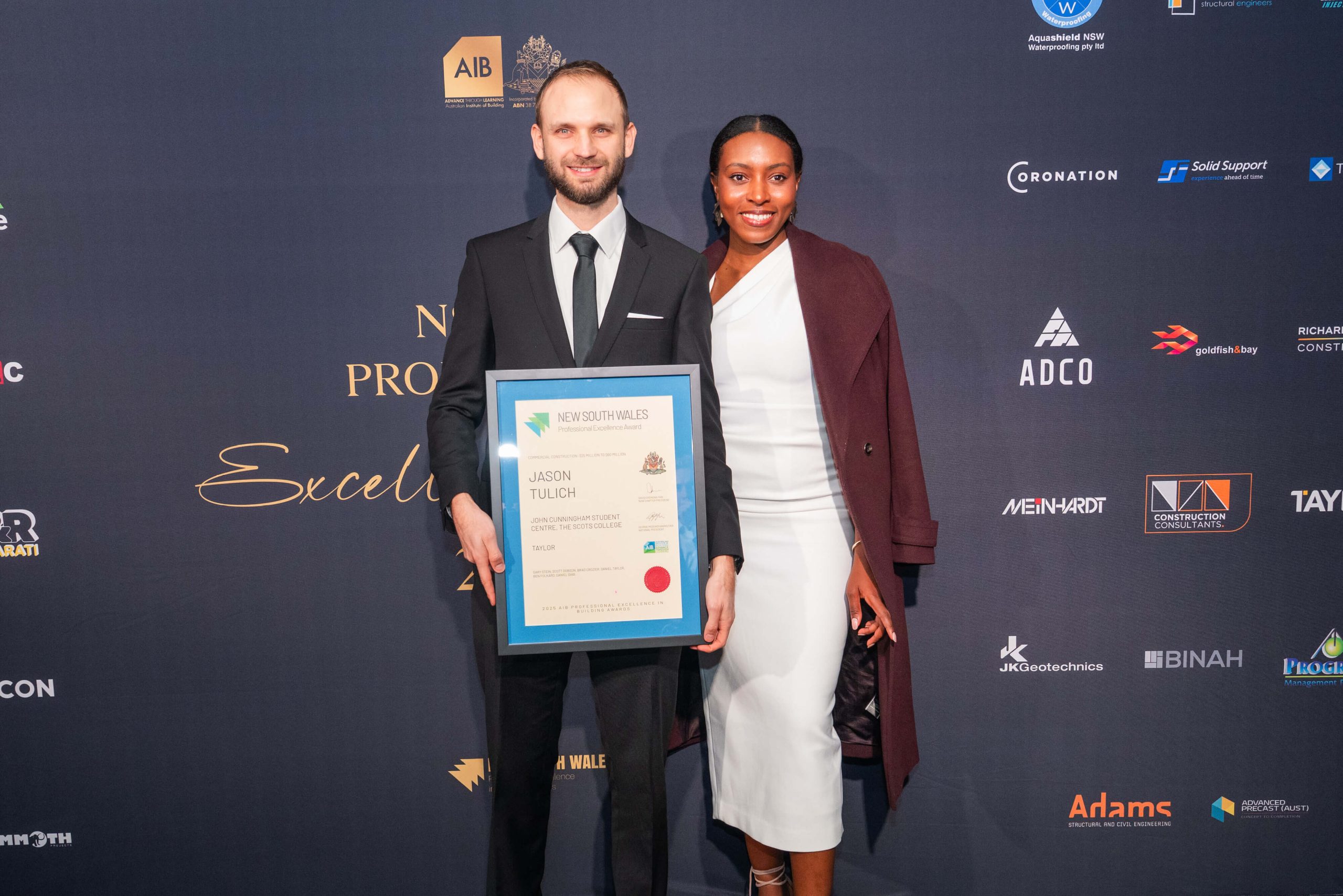 2 jason tulich aib nsw professional excellence awards taylor construction recognition