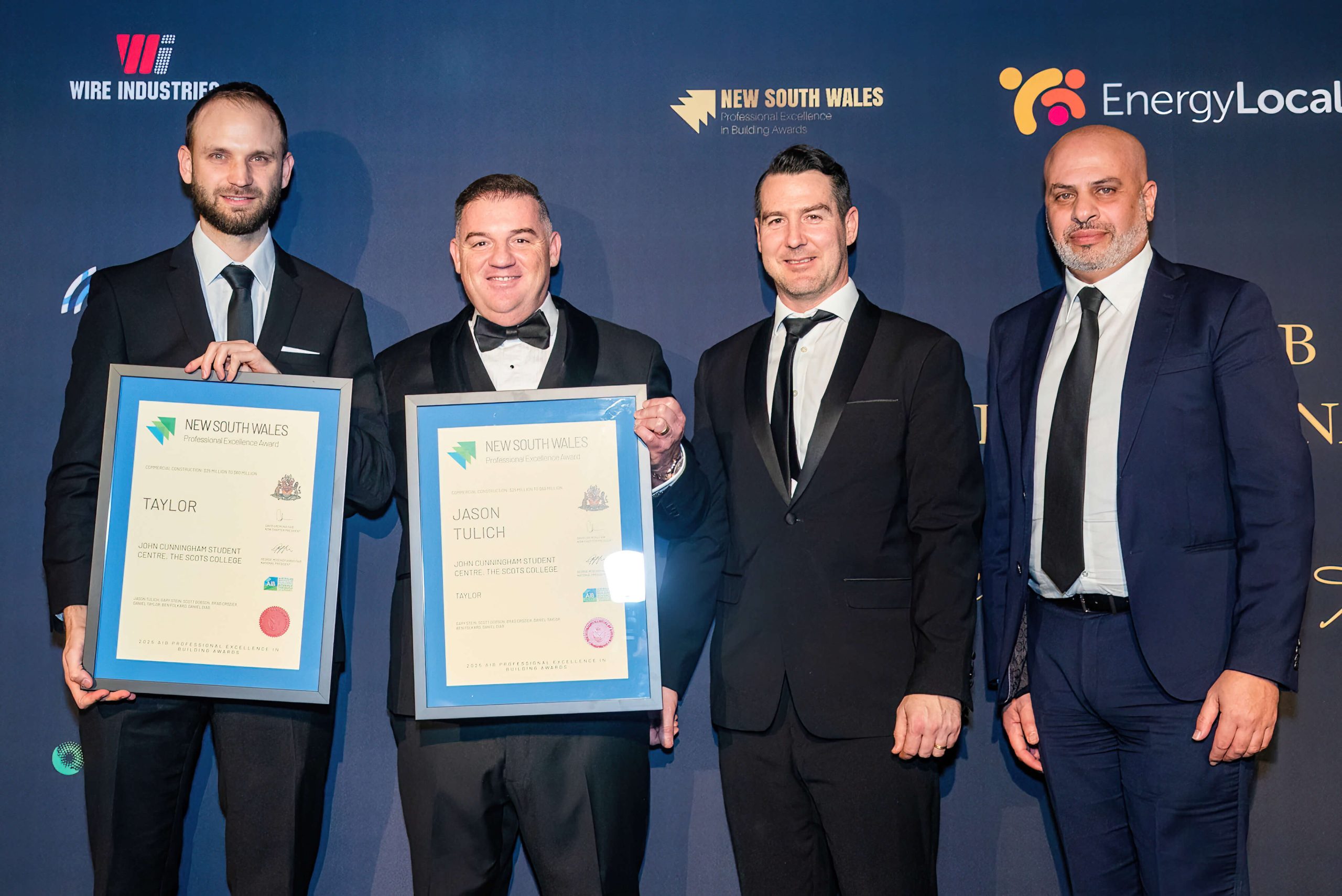 3 on stage aib nsw professional excellence awards taylor construction recognition