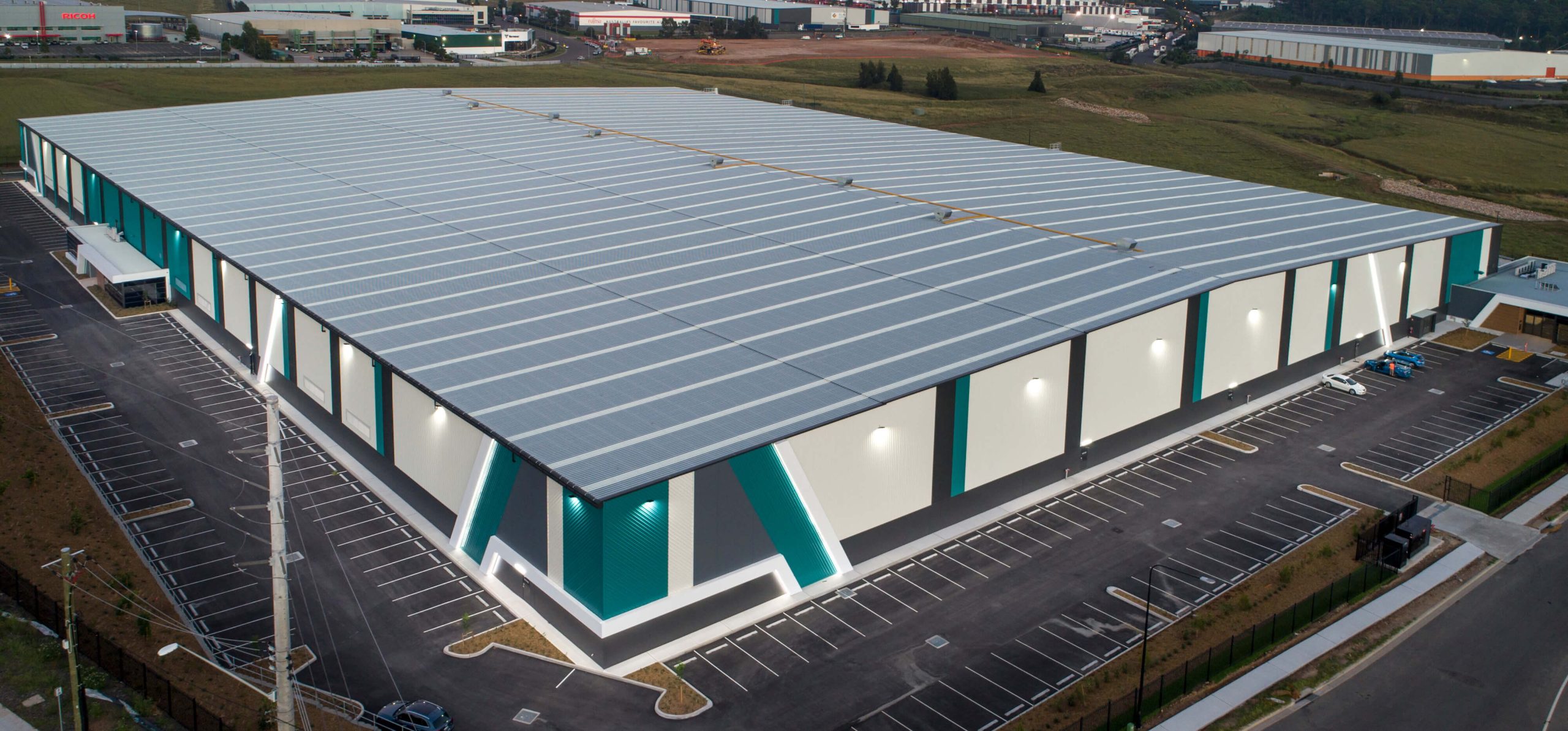 5 warehouse drone shot lot 21 eastern creek taylor construction industrial