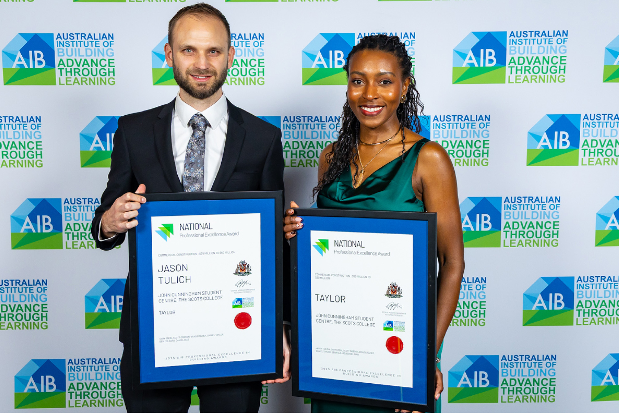 national aib award win taylor construction john cunningham student centre team award
